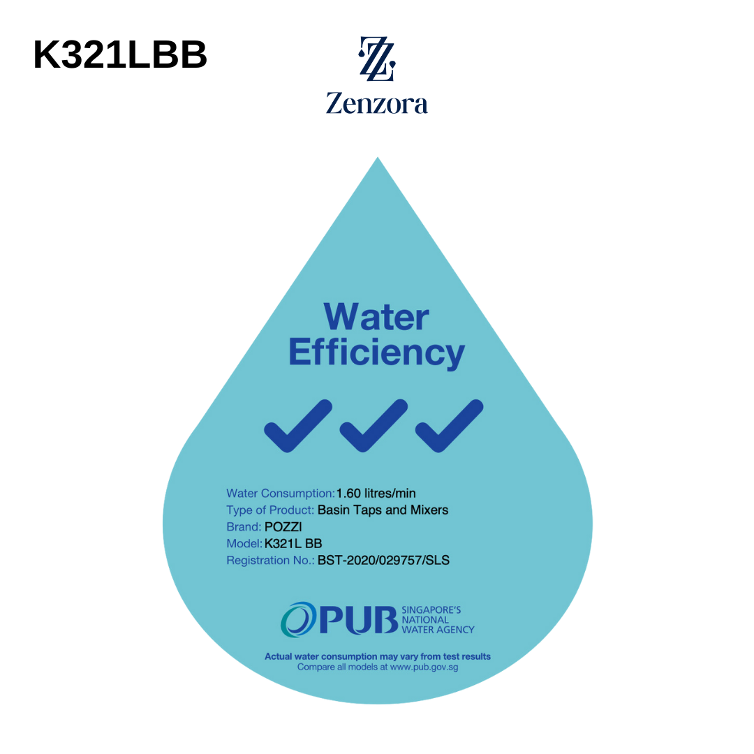 POZZI K321LBB Black Extended Basin Tap