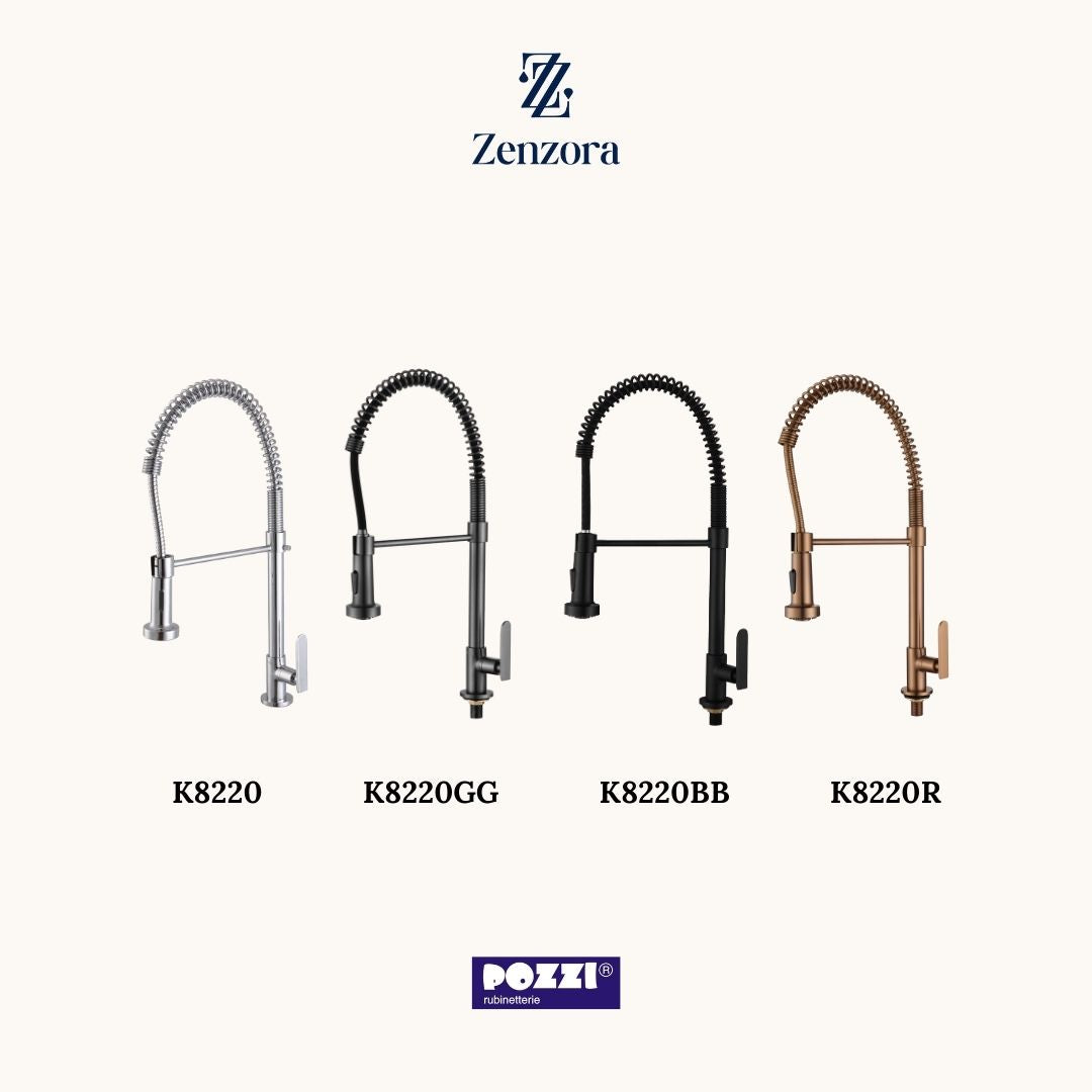 POZZI K8220 Modern Pull Out Spring Spout Kitchen Sink Tap