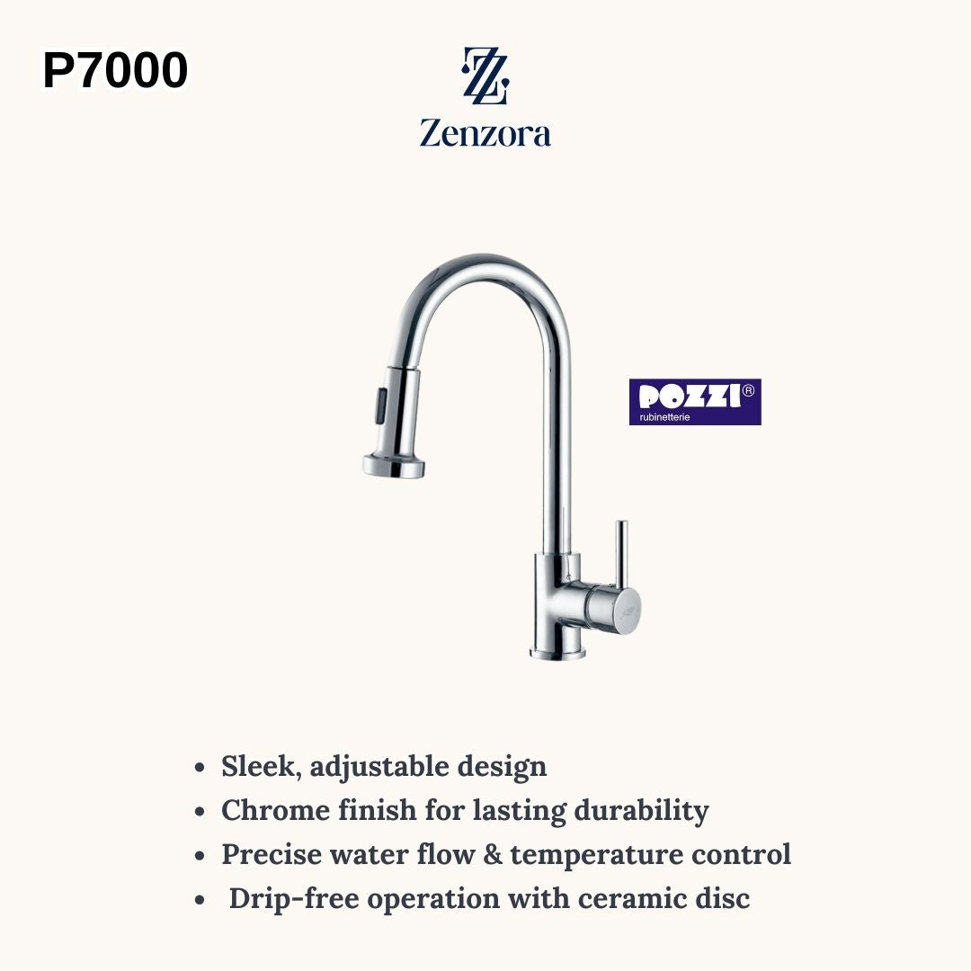 POZZI P7000 Pull Out Sink Mixer
