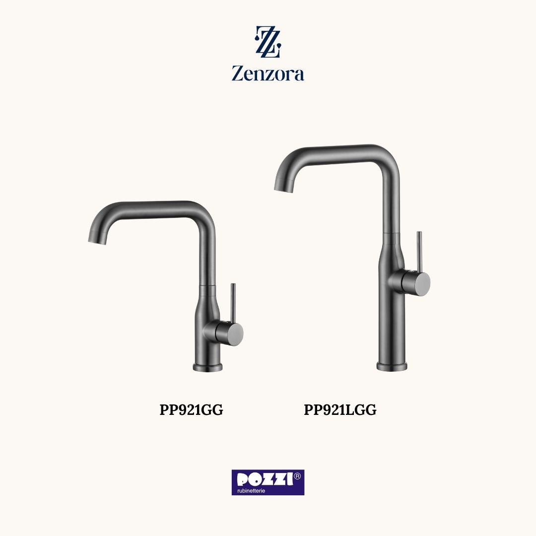POZZI PP921GG Gun Grey Basin Mixer