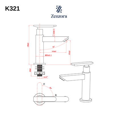 POZZI K321 Chrome Basin Tap