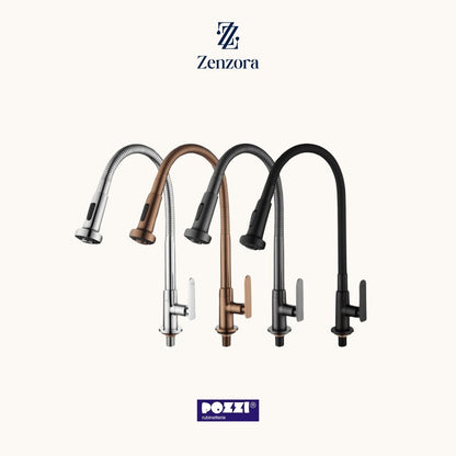 POZZI K4000GG Gun Grey Flexible Gooseneck Kitchen Sink Tap