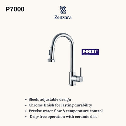 POZZI P7000 Pull Out Sink Mixer