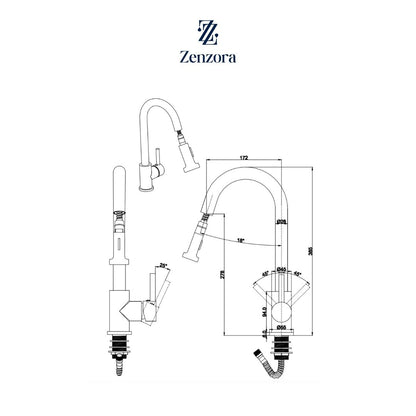POZZI P7000 Pull Out Sink Mixer