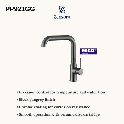 POZZI PP921GG Gun Grey Basin Mixer