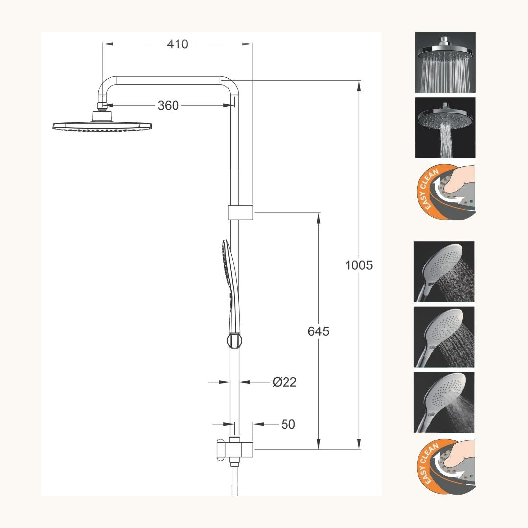 ADL SA8866BB Deluxe Rainfall Shower System